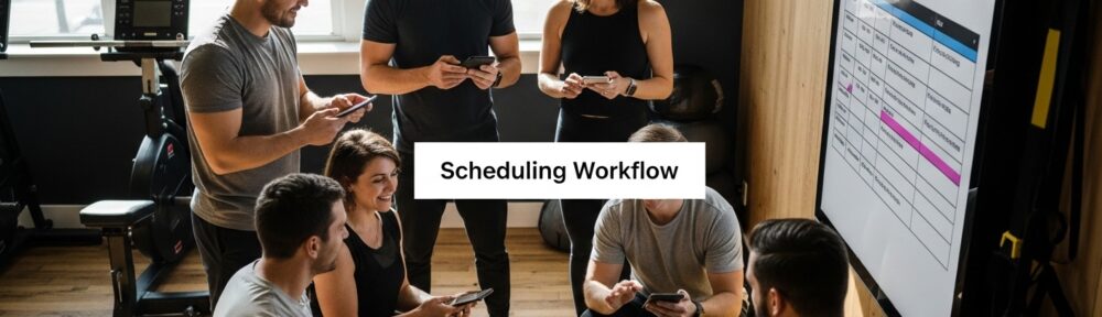 fitness class scheduling workflow